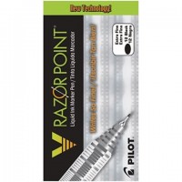 Pilot® Liquid Ink Razor Point Pens, Extra Fine Point, 0.3 mm, Graphite Barrel, Black Ink,